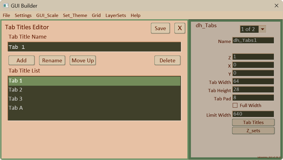 Tabs Titles Editor
