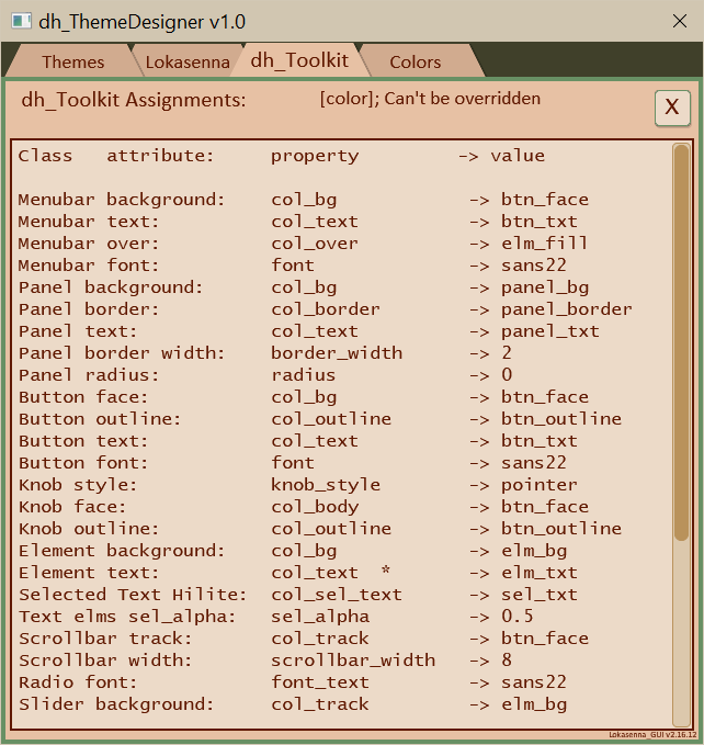 Tab 3 Show Properties dh Toolkit